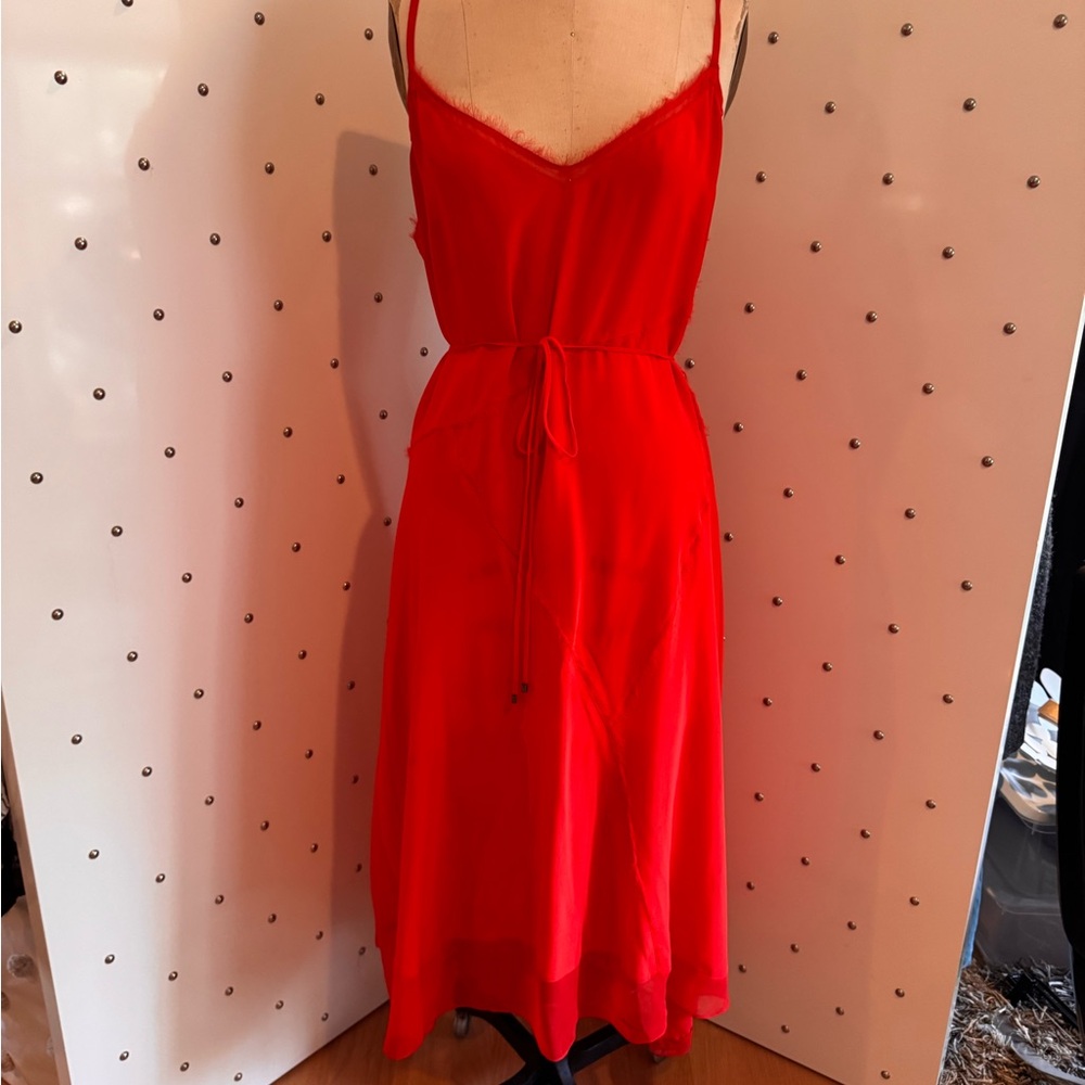 Elie Tahari Vibrant Red Midi Dress